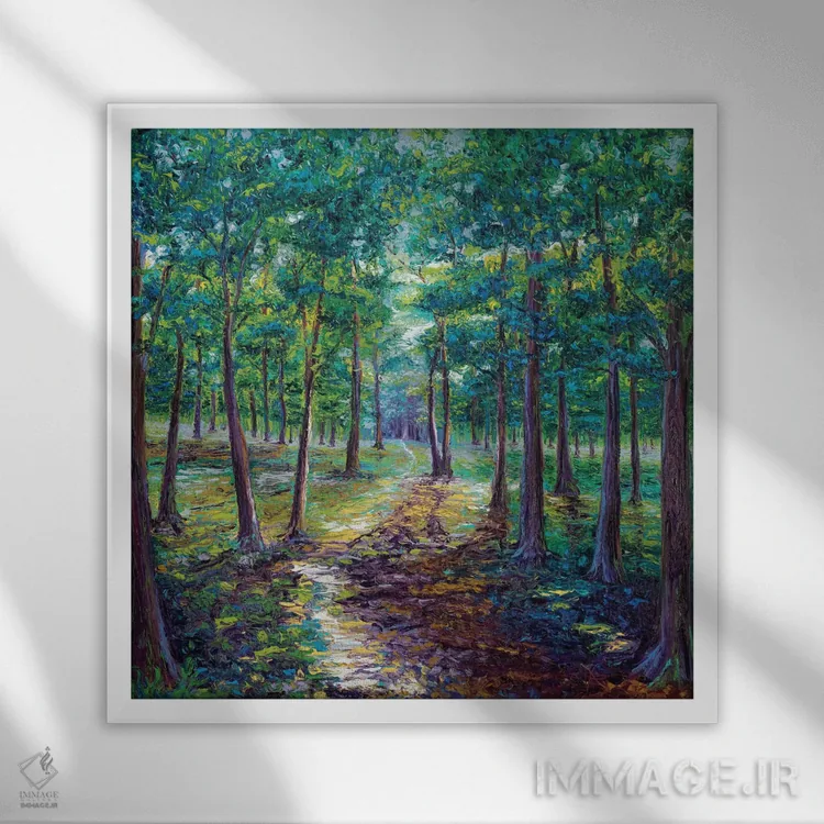 تابلو دکوراتیو زیر سایبان درختان اثر کیمبرلی آدامز - نمای قابدار سفید