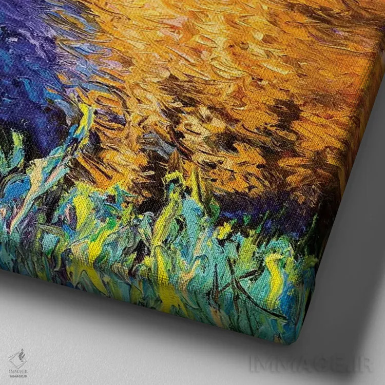 تابلو دکوراتیو خرس درخت شوکران اثر کیمبرلی آدامز - نمای نزدیک بافت بوم