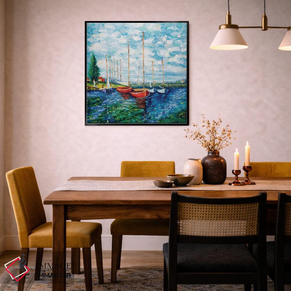 تابلو دکوراتیو قایق های قرمز اثر کیمبرلی آدامز - D5B