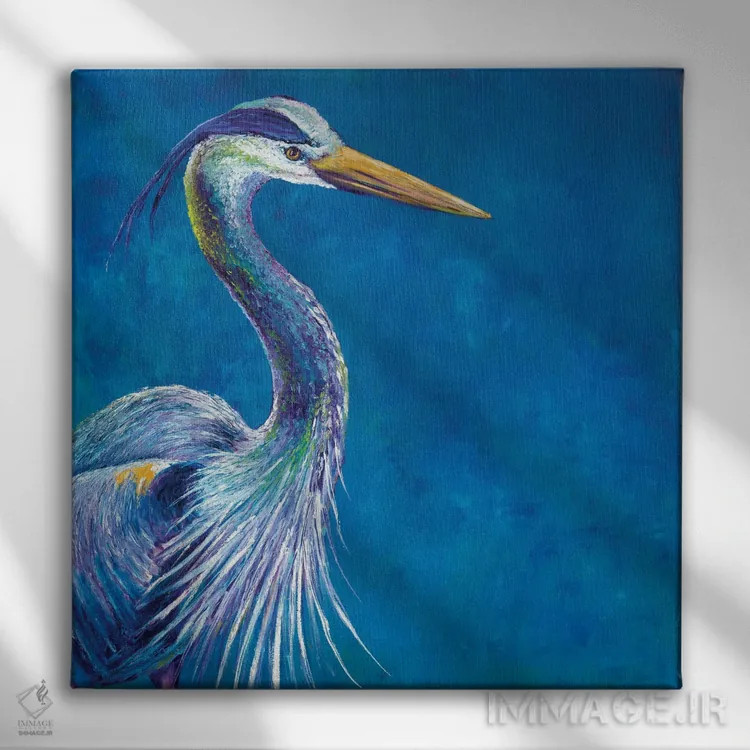 تابلو دکوراتیو آبی اثر کیمبرلی آدامز - نمای روبهرو روی دیوار