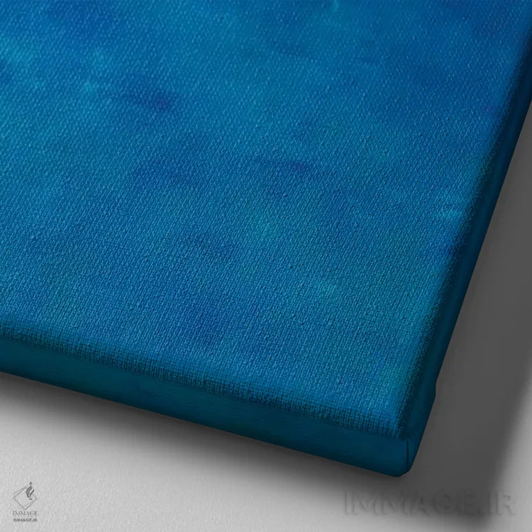 تابلو دکوراتیو آبی اثر کیمبرلی آدامز - نمای نزدیک بافت بوم