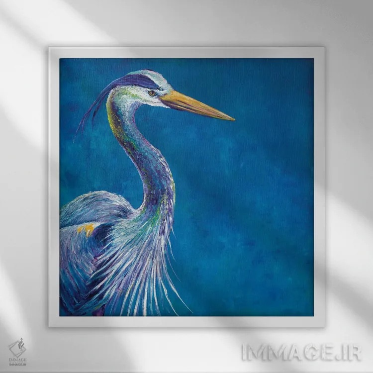 تابلو دکوراتیو آبی اثر کیمبرلی آدامز - نمای قابدار سفید