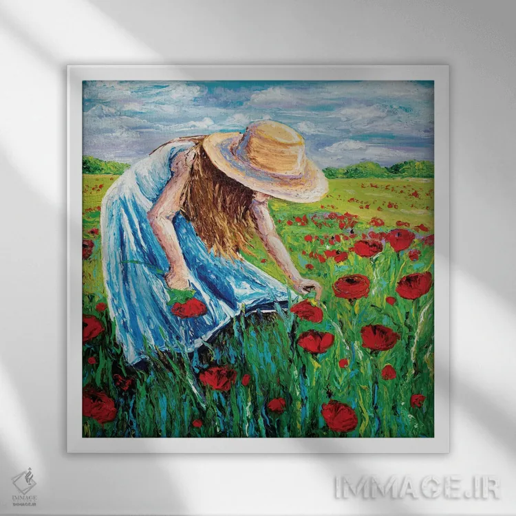 تابلو دکوراتیو شکوفه اثر کیمبرلی آدامز - نمای قابدار سفید