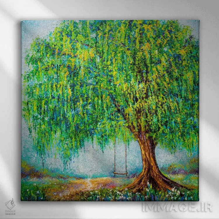 تابلو دکوراتیو زیر درخت بید اثر کیمبرلی آدامز - نمای روبهرو روی دیوار