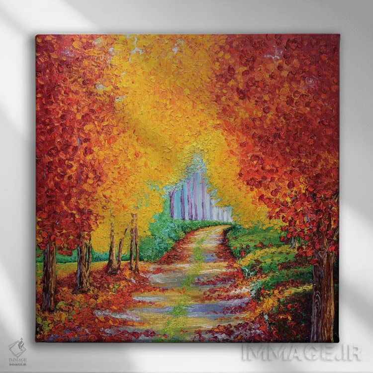 تابلو دکوراتیو مسیر قرمز اثر کیمبرلی آدامز - نمای روبهرو روی دیوار