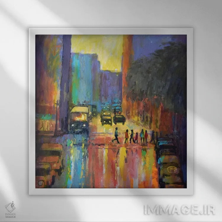 تابلو دکوراتیو گذرگاه شهری I اثر کیپ دکر - نمای قابدار سفید