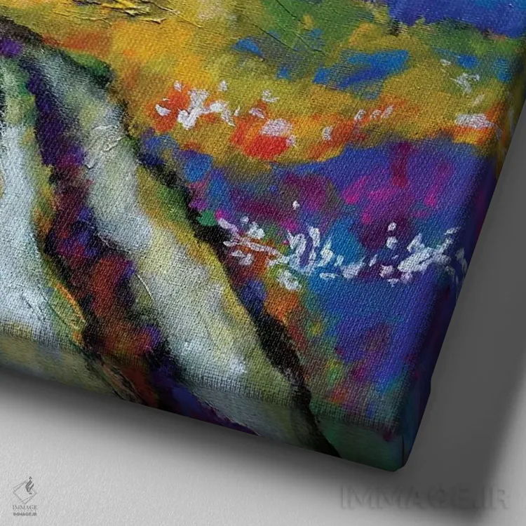 تابلو دکوراتیو جاده تامپسون اثر کیپ دکر - نمای نزدیک بافت بوم