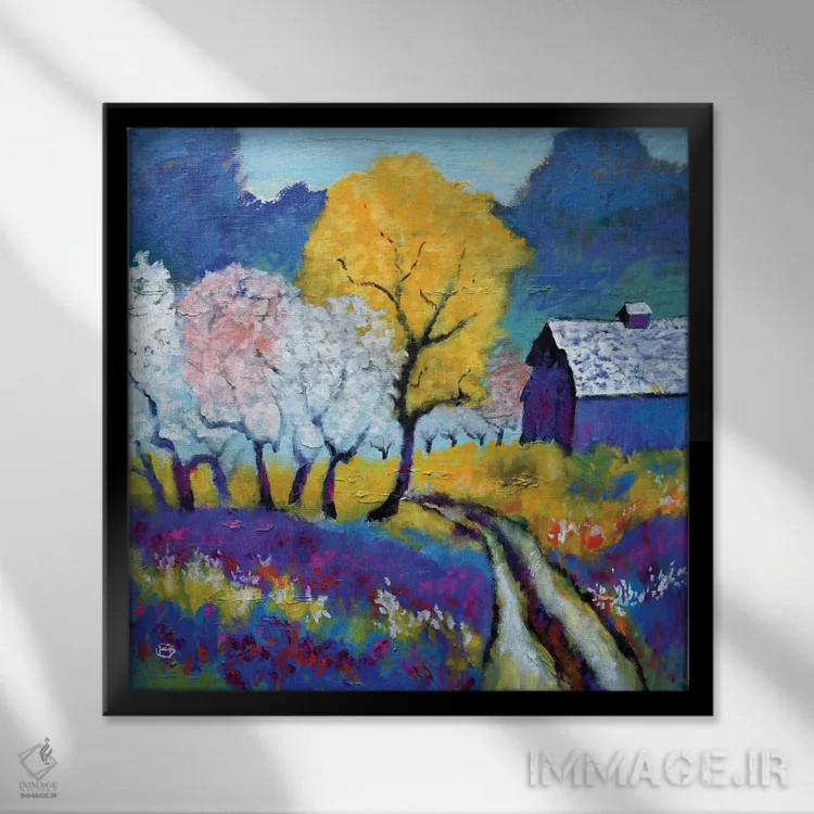 تابلو دکوراتیو جاده تامپسون اثر کیپ دکر - نمای قابدار مشکی