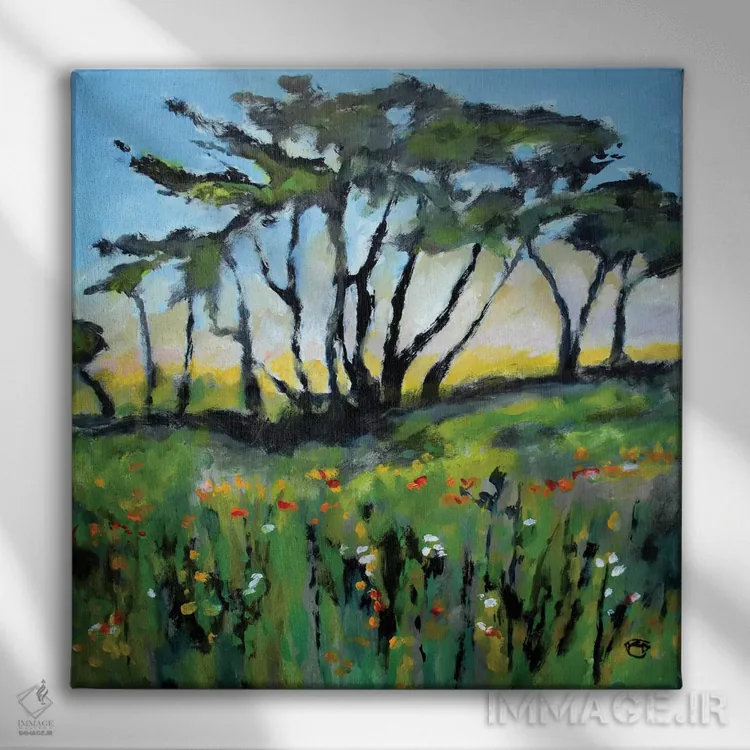 تابلو دکوراتیو مزرعه سبز اثر کیپ دکر - نمای روبهرو روی دیوار