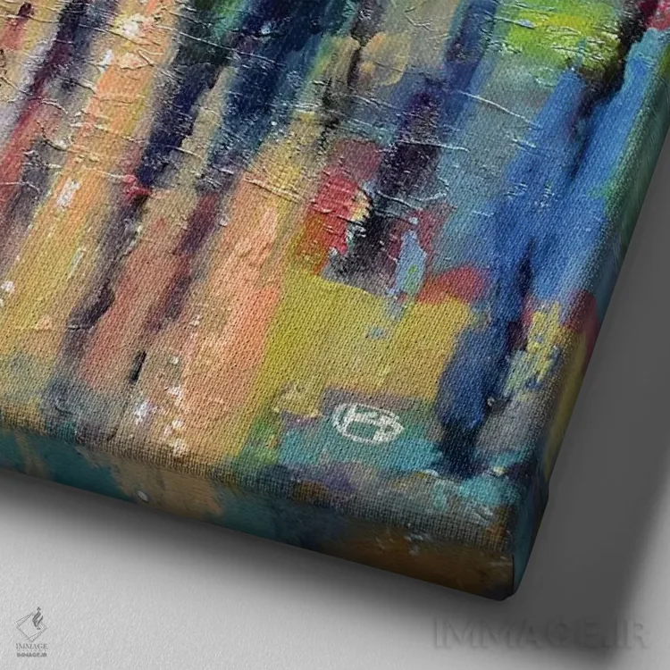 تابلو دکوراتیو بالاشهر بعد از ساعت ۷ اثر کیپ دکر - نمای نزدیک بافت بوم