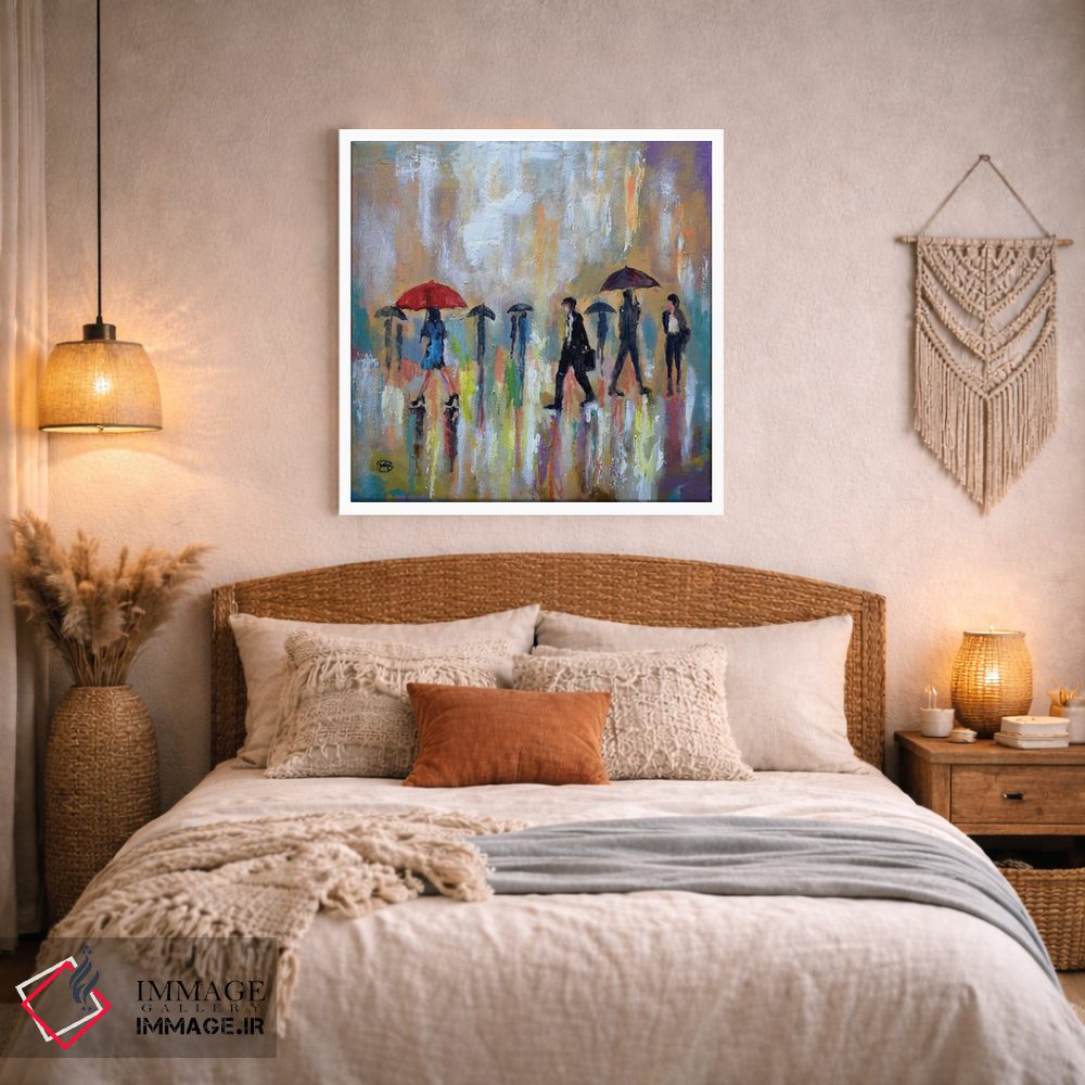 تابلو دکوراتیو چتر قرمز اثر کیپ دکر - D2W