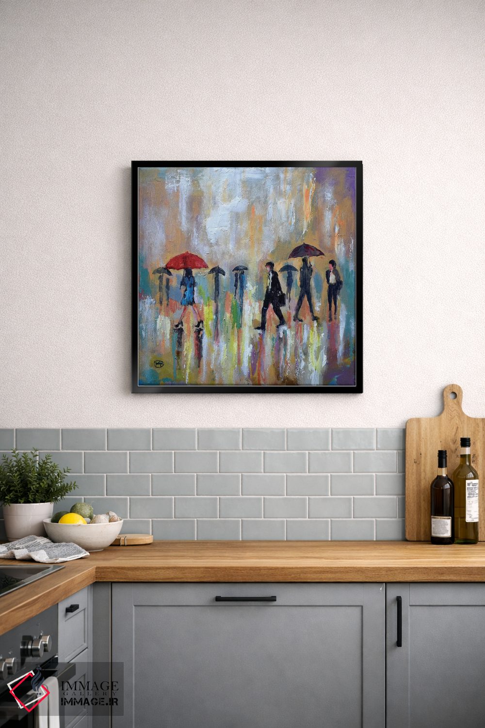 تابلو دکوراتیو چتر قرمز اثر کیپ دکر - D5B