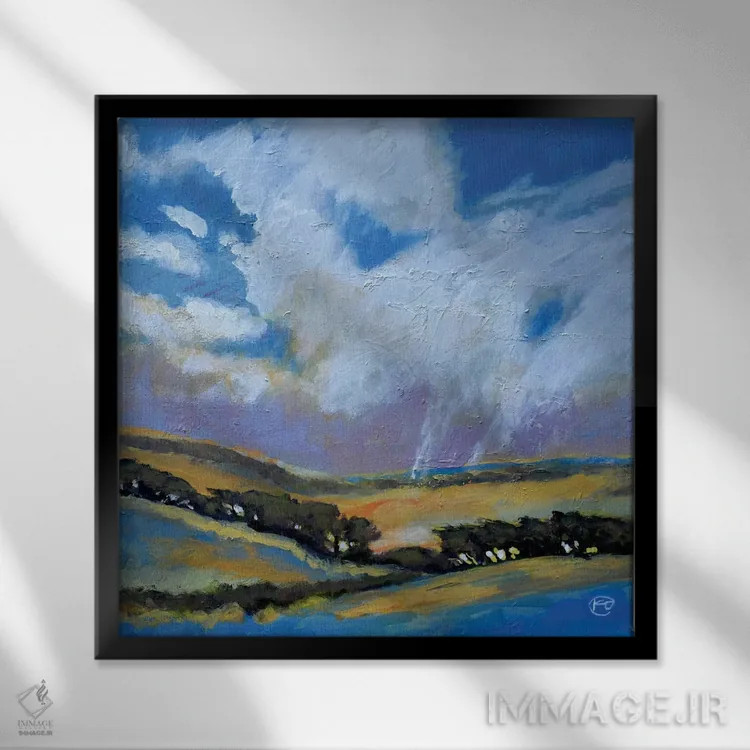 تابلو دکوراتیو رقص بر فراز تپه ها اثر کیپ دکر - نمای قابدار مشکی