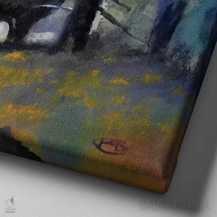 تابلو دکوراتیو شکوه اثر کیپ دکر - نمای نزدیک بافت بوم