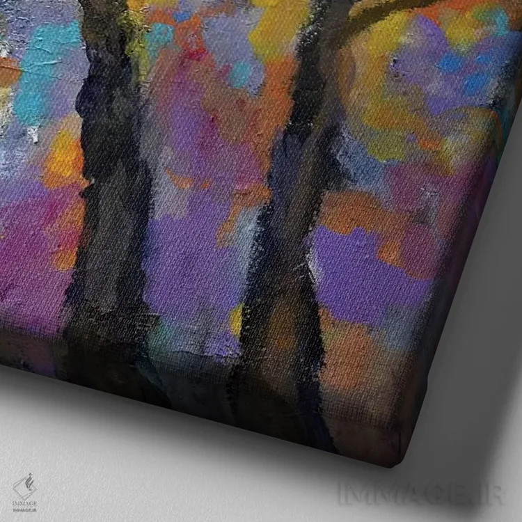 تابلو دکوراتیو اولین سرمازدگی اثر کیپ دکر - نمای نزدیک بافت بوم