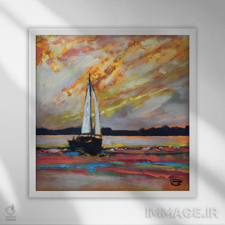 تابلو دکوراتیو بازگشت به خانه I اثر کیپ دکر - نمای قابدار سفید