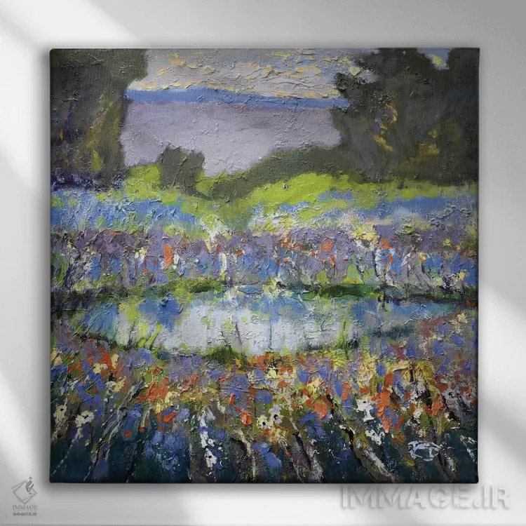 تابلو دکوراتیو برکه دامنه کوه اثر کیپ دکر - نمای روبهرو روی دیوار