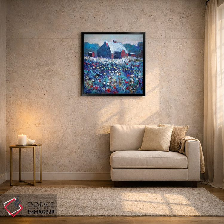 تابلو دکوراتیو گل ها کنار انبار قرمز اثر کیپ دکر - D3B