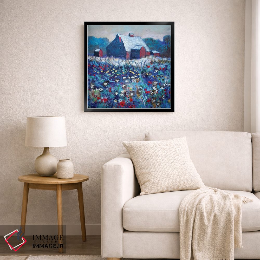 تابلو دکوراتیو گل ها کنار انبار قرمز اثر کیپ دکر - D6B