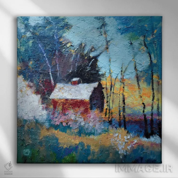 تابلو دکوراتیو انبار در جنگل اثر کیپ دکر - نمای روبهرو روی دیوار