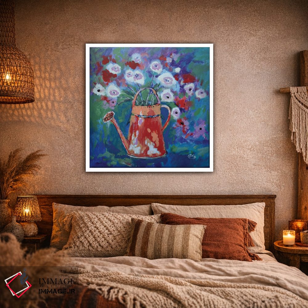 تابلو دکوراتیو آب پاش با گل ها اثر کیپ دکر - D1W