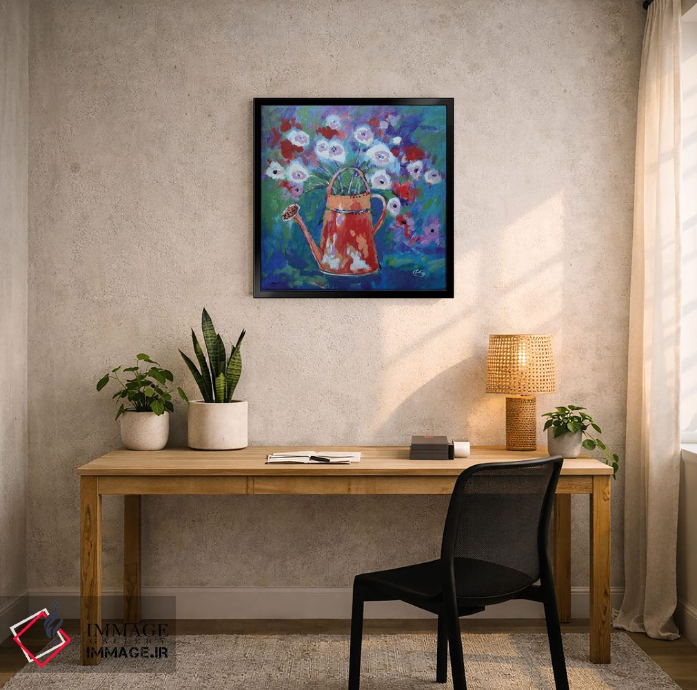 تابلو دکوراتیو آب پاش با گل ها اثر کیپ دکر - D5B