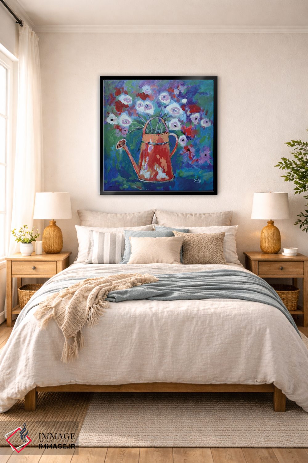تابلو دکوراتیو آب پاش با گل ها اثر کیپ دکر - D6B