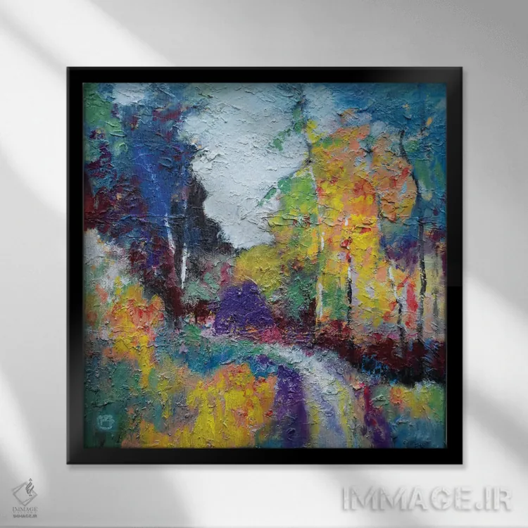تابلو دکوراتیو جاده به شهرستان پیکنز اثر کیپ دکر - نمای قابدار مشکی