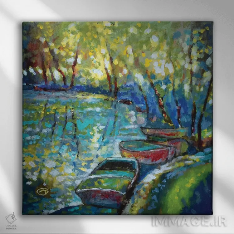 تابلو دکوراتیو قایق های تابستانی اثر کیپ دکر - نمای روبهرو روی دیوار