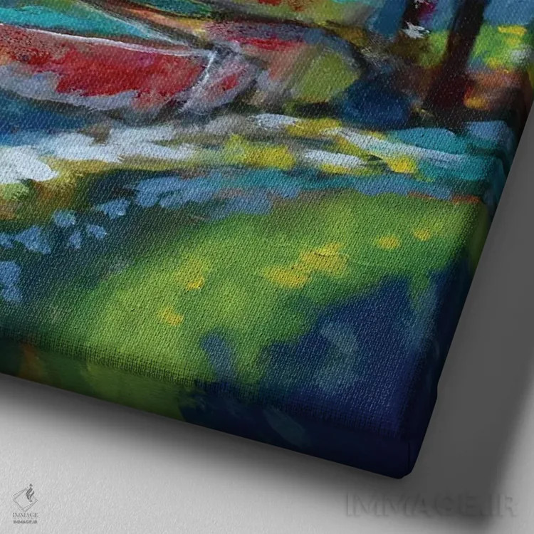 تابلو دکوراتیو قایق های تابستانی اثر کیپ دکر - نمای نزدیک بافت بوم