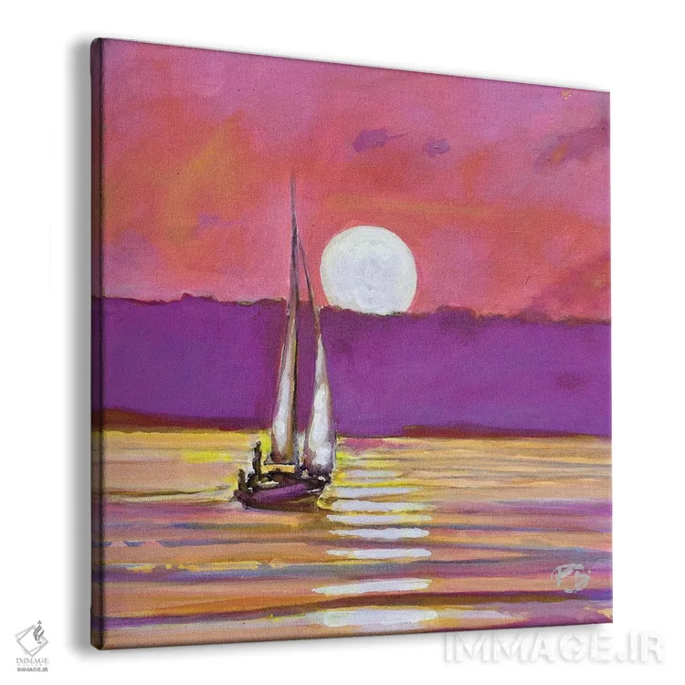 تابلو دکوراتیو قایق سواری زیر نور ماه اثر کیپ دکر - نمای پرسپکتیو محصول
