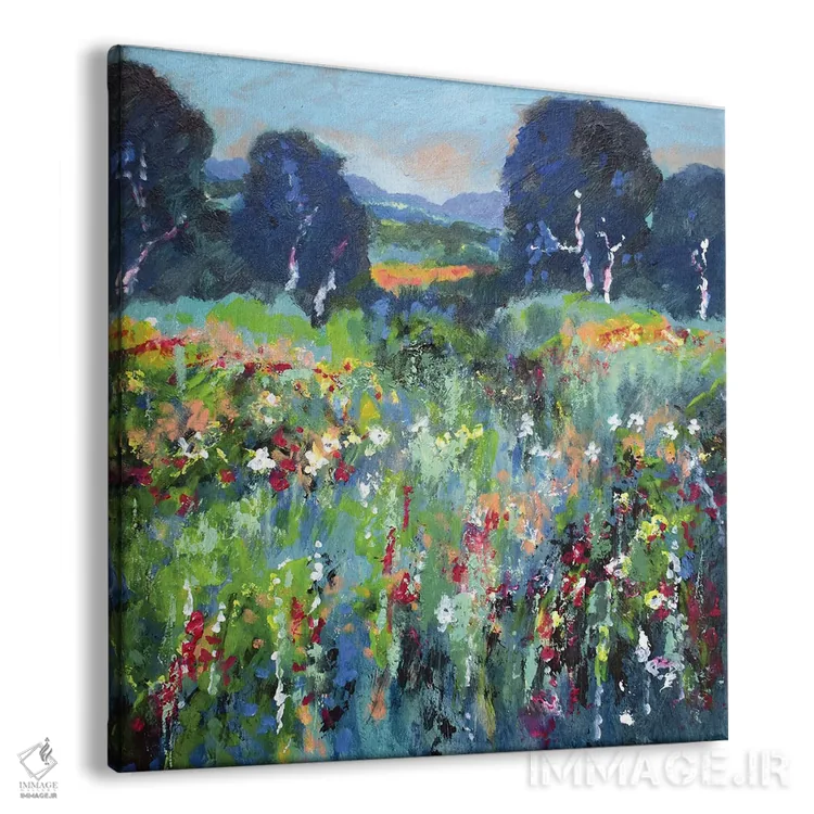 تابلو دکوراتیو گل های مزرعه سبز اثر کیپ دکر - نمای پرسپکتیو محصول