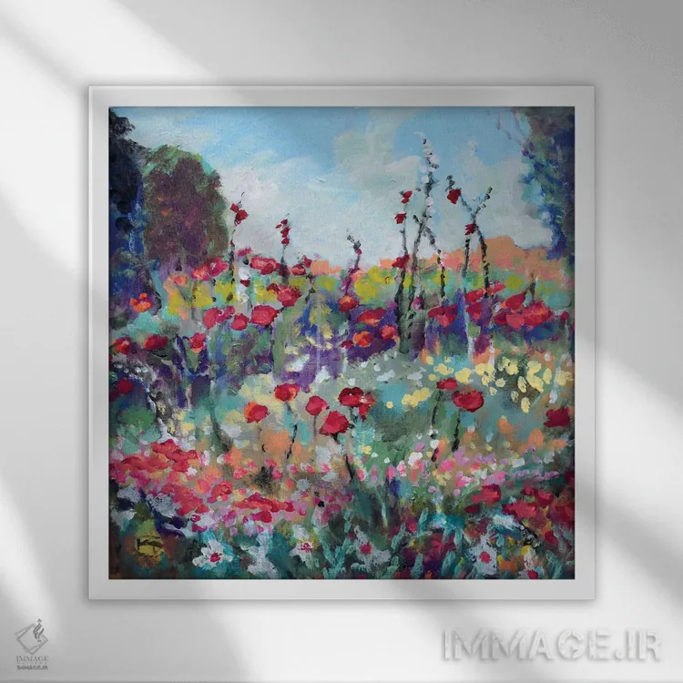 تابلو دکوراتیو نمایش روی تپه اثر کیپ دکر - نمای قابدار سفید