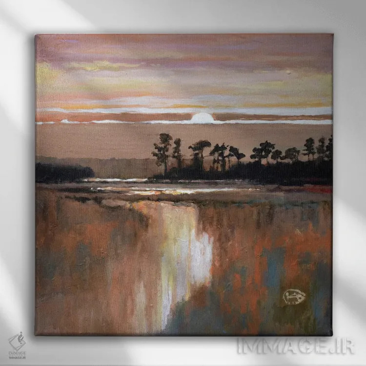 تابلو دکوراتیو طلوع ماه در نواحی پایین دست اثر کیپ دکر - نمای روبهرو روی دیوار