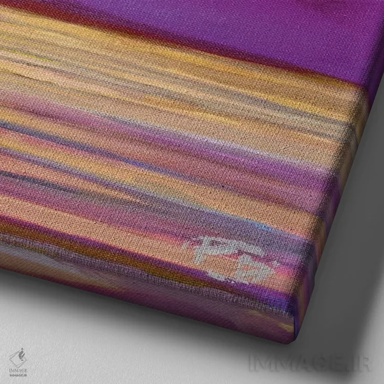 تابلو دکوراتیو قایق سواری زیر نور ماه اثر کیپ دکر - نمای نزدیک بافت بوم