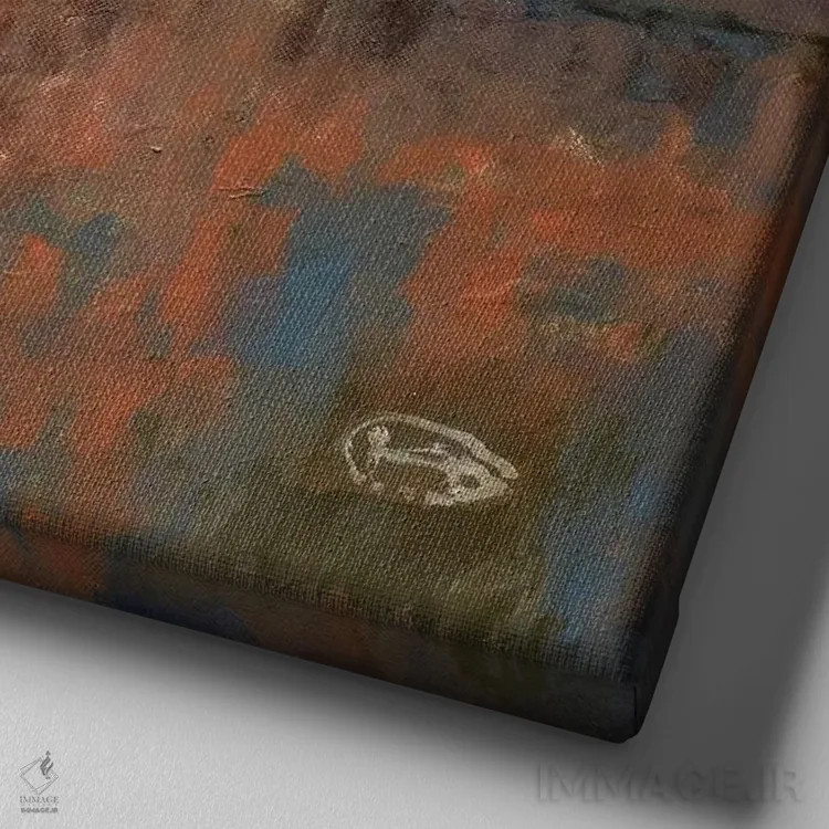 تابلو دکوراتیو طلوع ماه در نواحی پایین دست اثر کیپ دکر - نمای نزدیک بافت بوم