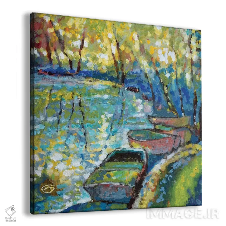 تابلو دکوراتیو قایق های تابستانی اثر کیپ دکر - نمای پرسپکتیو محصول