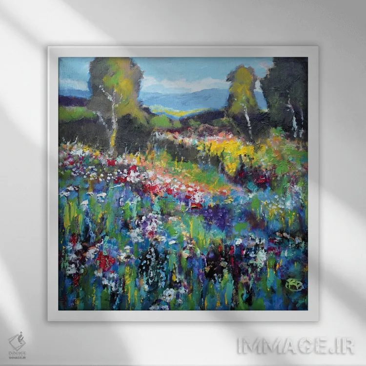 تابلو دکوراتیو بالای چراگاه اثر کیپ دکر - نمای قابدار سفید