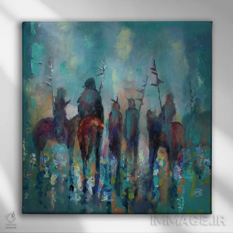 تابلو انتزاعی دور هم جمع شدن اثر کیپ دکر - نمای روبهرو روی دیوار