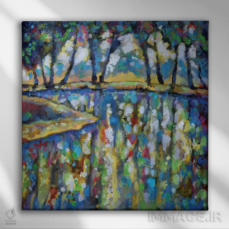 تابلو دکوراتیو برکه در ژوئیه اثر کیپ دکر - نمای روبهرو روی دیوار