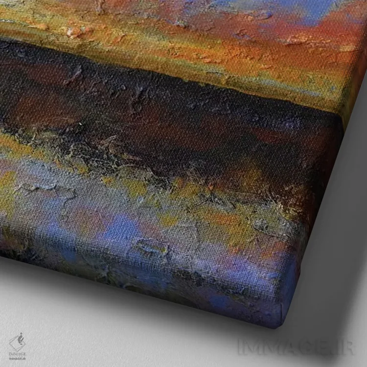 تابلو دکوراتیو طلوع رودخانه اثر کیپ دکر - نمای نزدیک بافت بوم