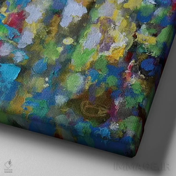 تابلو دکوراتیو برکه در ژوئیه اثر کیپ دکر - نمای نزدیک بافت بوم