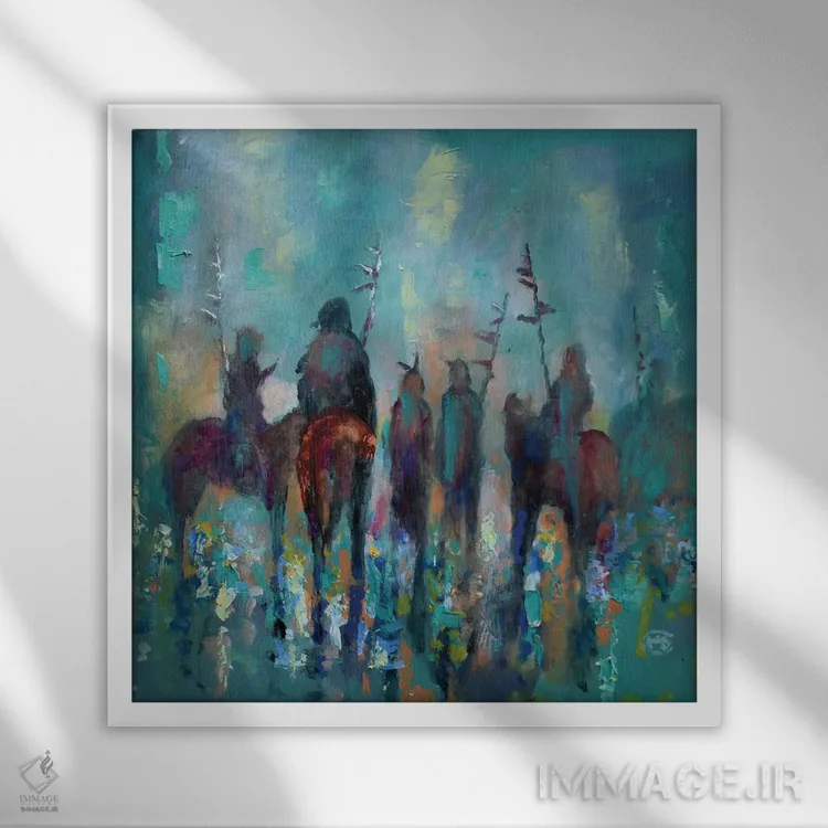 تابلو انتزاعی دور هم جمع شدن اثر کیپ دکر - نمای قابدار سفید