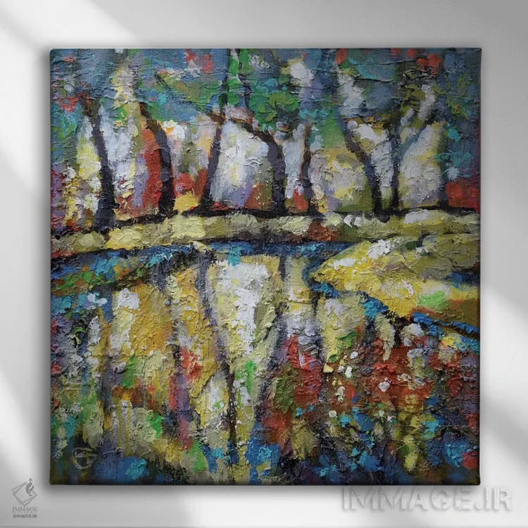 تابلو دکوراتیو جویبار تابستانی اثر کیپ دکر - نمای روبهرو روی دیوار