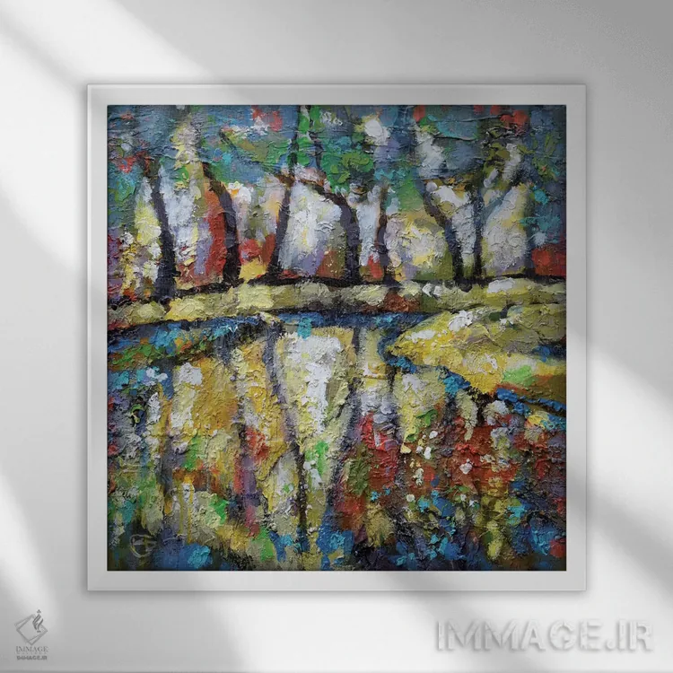 تابلو دکوراتیو جویبار تابستانی اثر کیپ دکر - نمای قابدار سفید