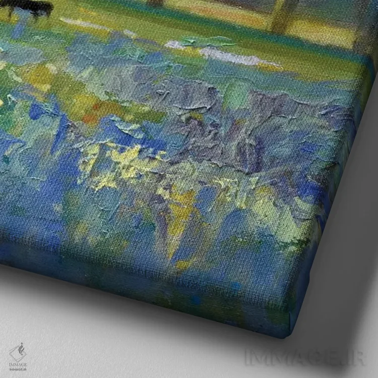 تابلو دکوراتیو سه مباورها اثر کیپ دکر - نمای نزدیک بافت بوم