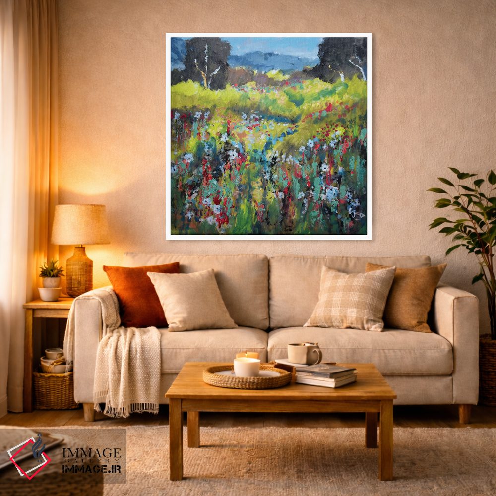 تابلو دکوراتیو مزرعه سبز زرد اثر کیپ دکر - D2W