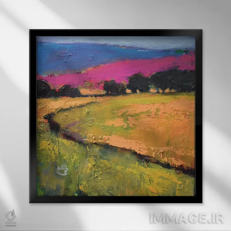 تابلو دکوراتیو تپه های تابستانی اثر کیپ دکر - نمای قابدار مشکی