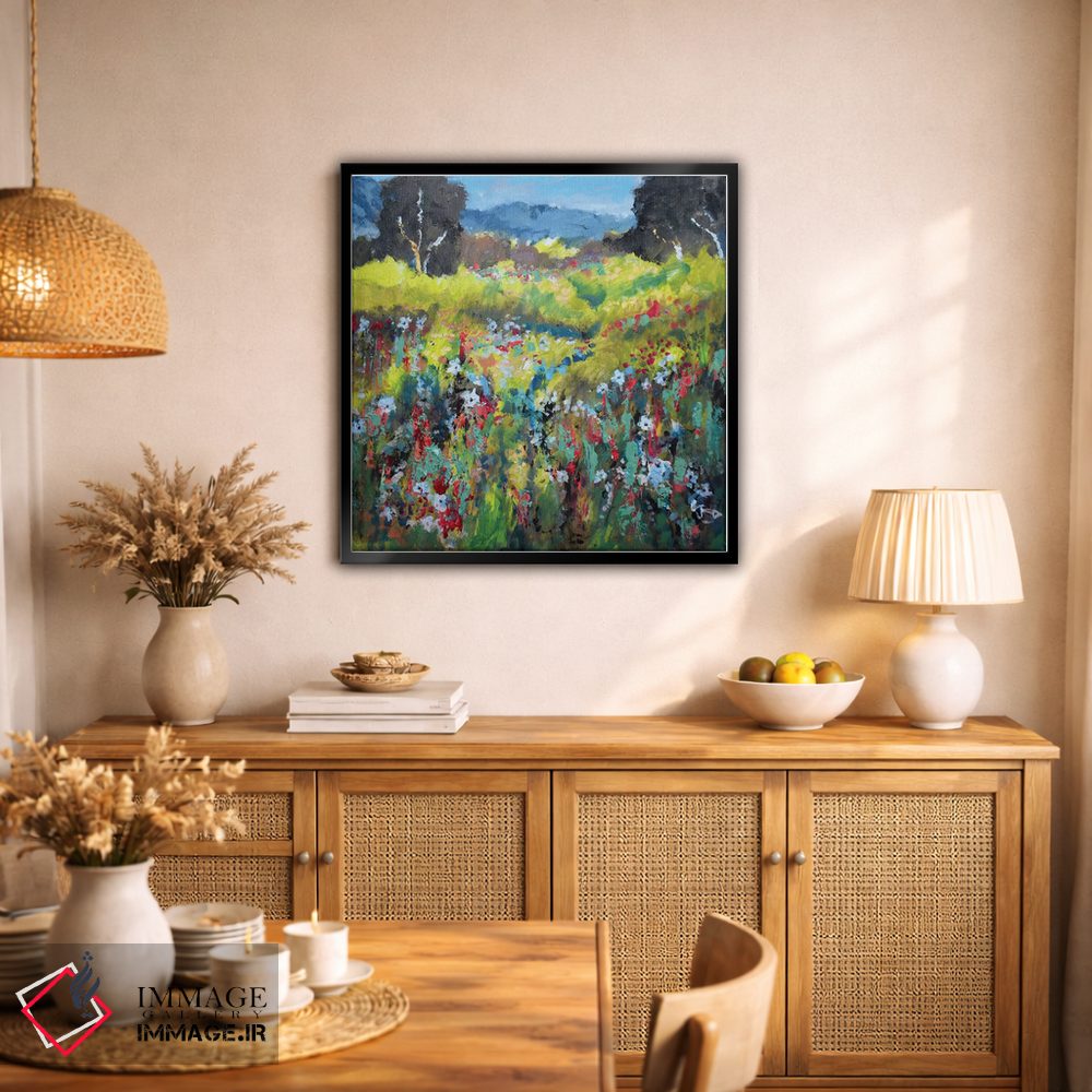 تابلو دکوراتیو مزرعه سبز زرد اثر کیپ دکر - D1B