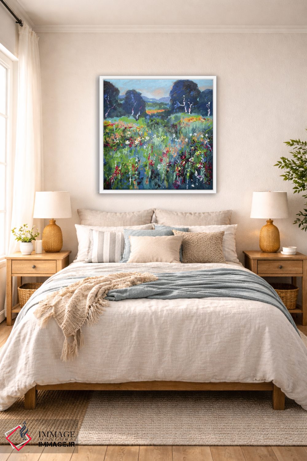 تابلو دکوراتیو گل های مزرعه سبز اثر کیپ دکر - D5W